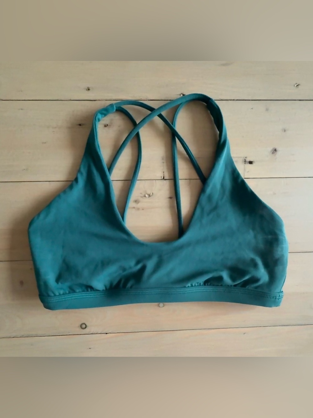 Lululemon Teal Strappy Cross-Back Sports Bra Size 8